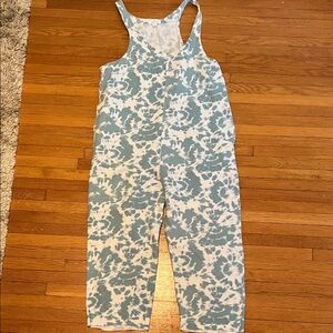 Colsie Blue and White Tie-Dye Jumpsuit